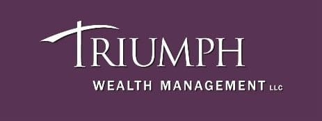 A purple background with the words triumph wealth management in white.